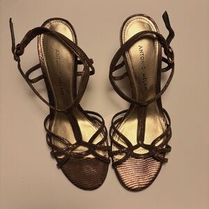Antonio Melani Metallic Bronze Heels 7 women’s